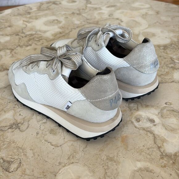 P448 Cancun Low Top Sneakers Rafia Leather & Suede Leather Retro Made in Italy - Picture 7 of 15